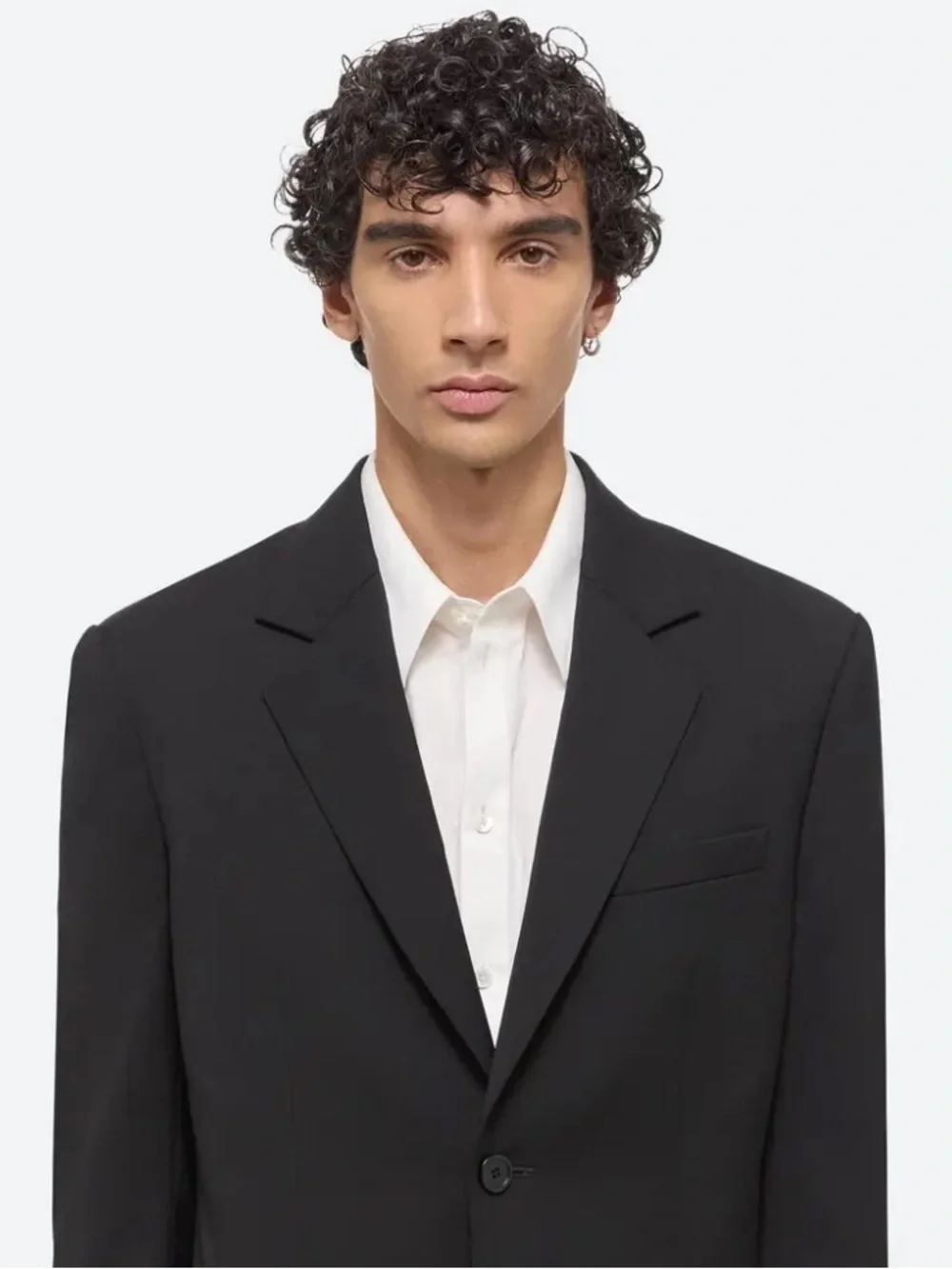 HELMUT LANG Men's Black Blazer with White Lining -  Virgin Wool size 40